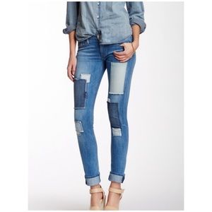 Hudson Shine Patchwork Distressed Jeans Size 24